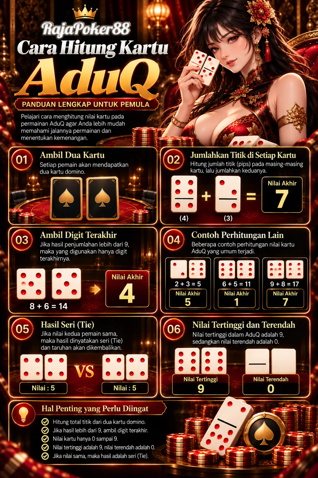 Infografik cara menghitung kartu AduQ
