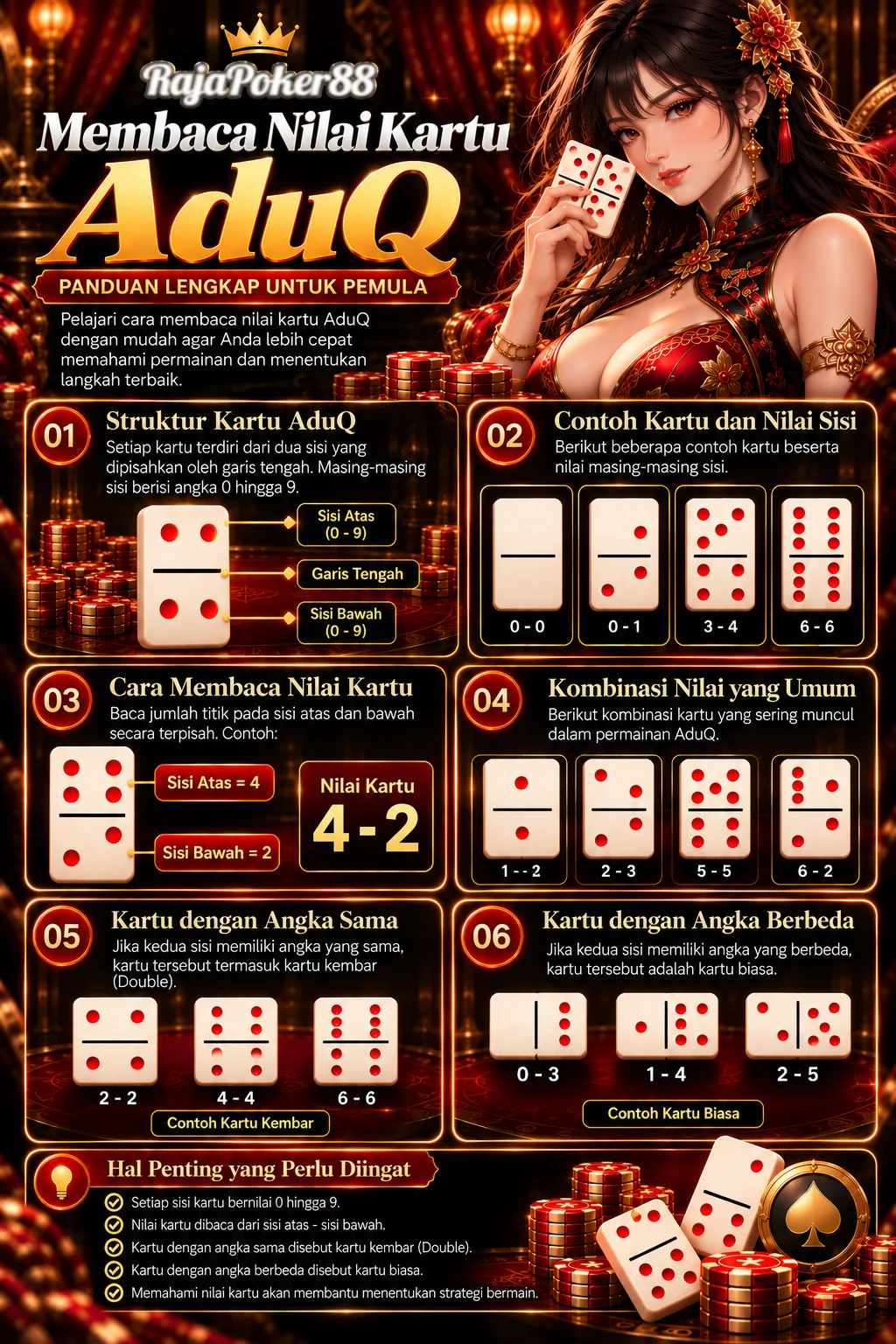 Infografik membaca nilai kartu AduQ