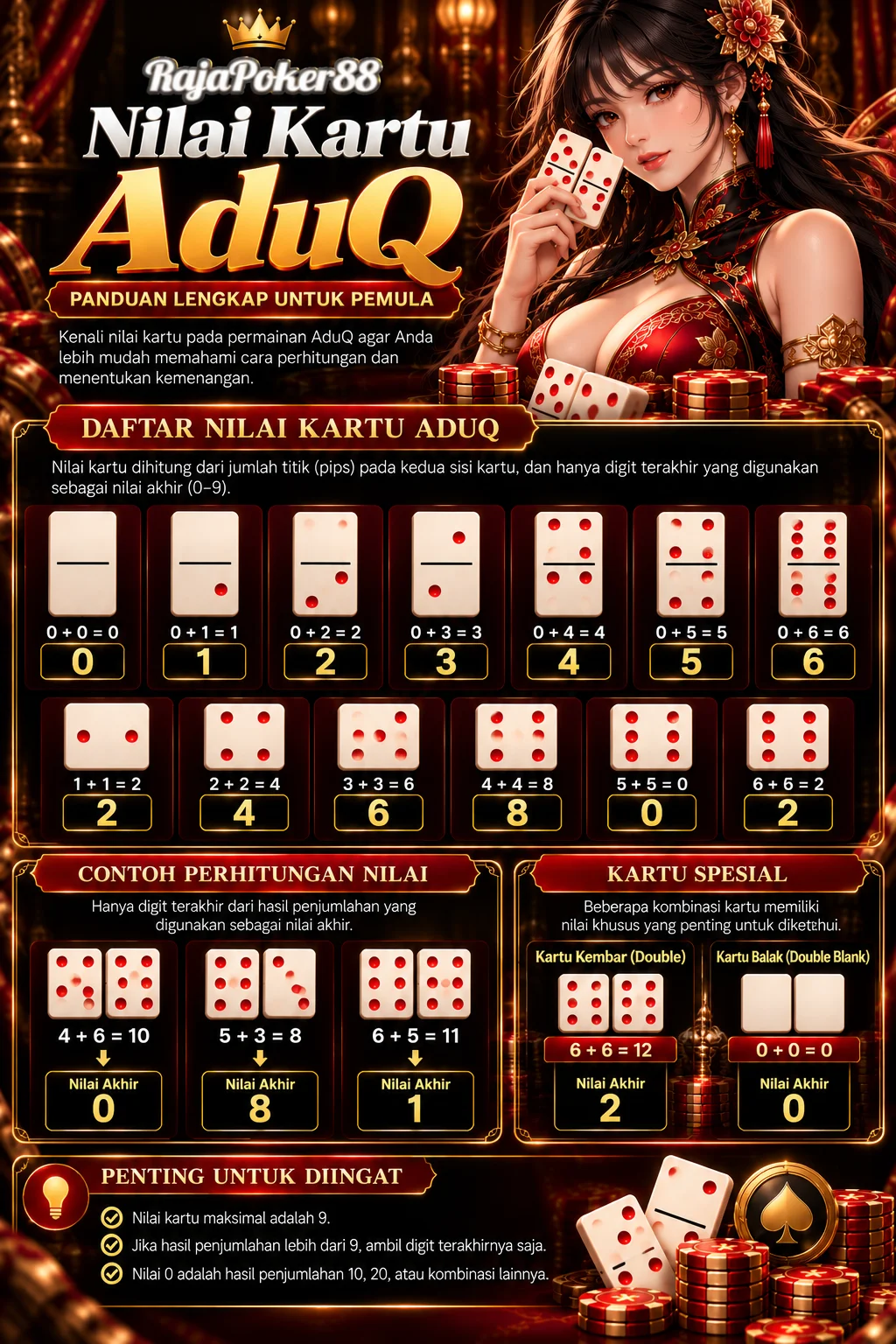Infografik nilai kartu AduQ